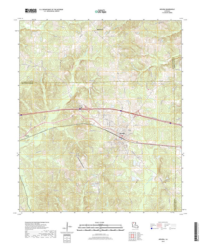 Arcadia Louisiana - 24k Topo Map