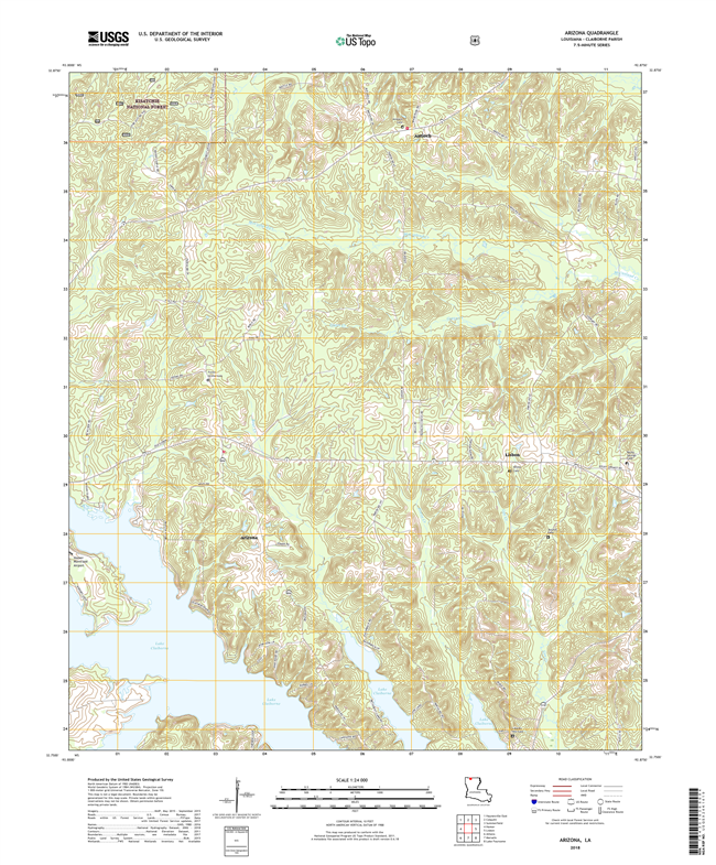 Arizona Louisiana - 24k Topo Map