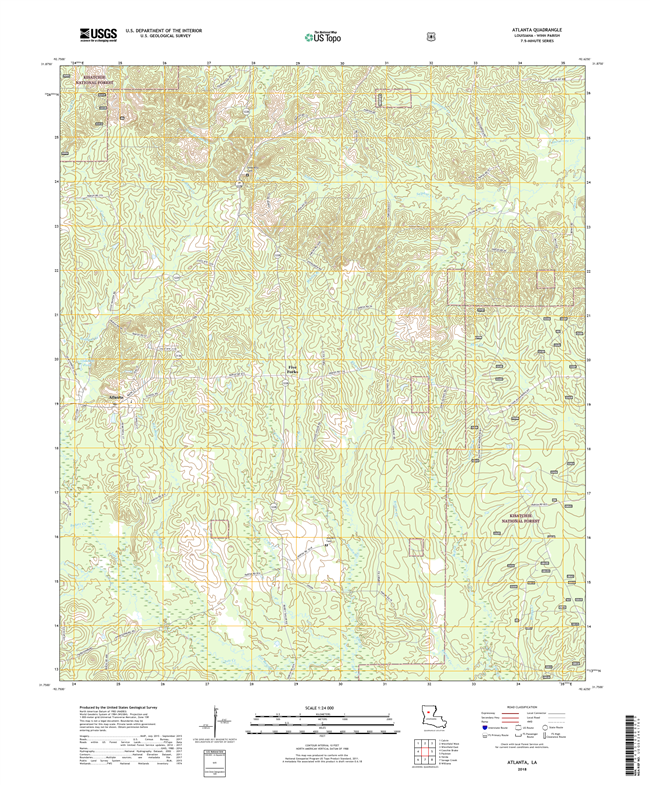 Atlanta Louisiana - 24k Topo Map