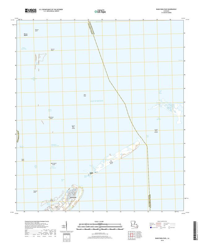 Barataria Pass Louisiana - 24k Topo Map