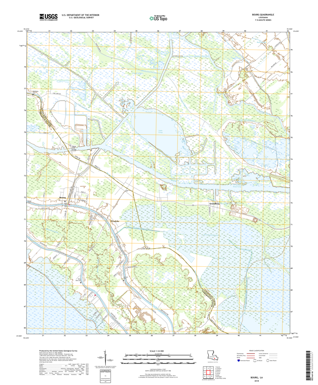 Bourg Louisiana - 24k Topo Map