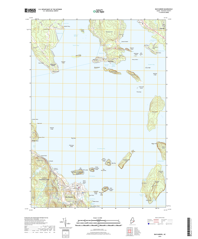 Bar Harbor Maine - 24k Topo Map