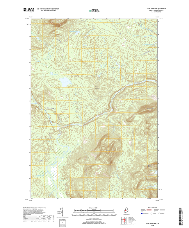 Basin Mountain Maine - 24k Topo Map