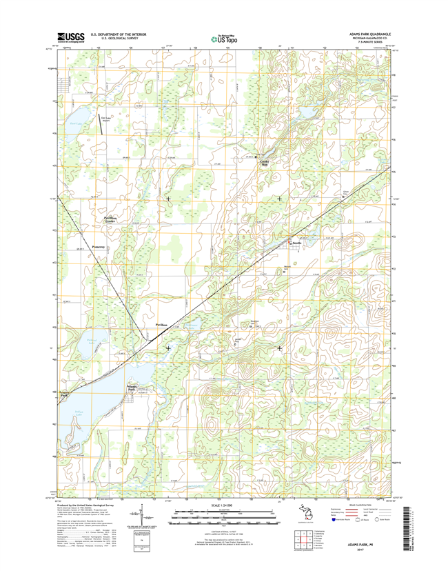 Adams Park Michigan - 24k Topo Map