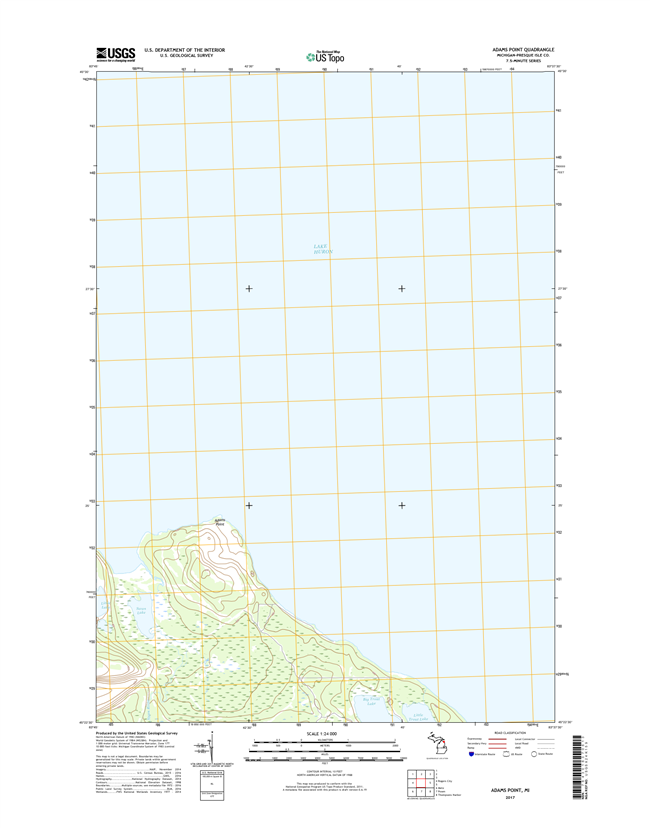 Adams Point Michigan - 24k Topo Map