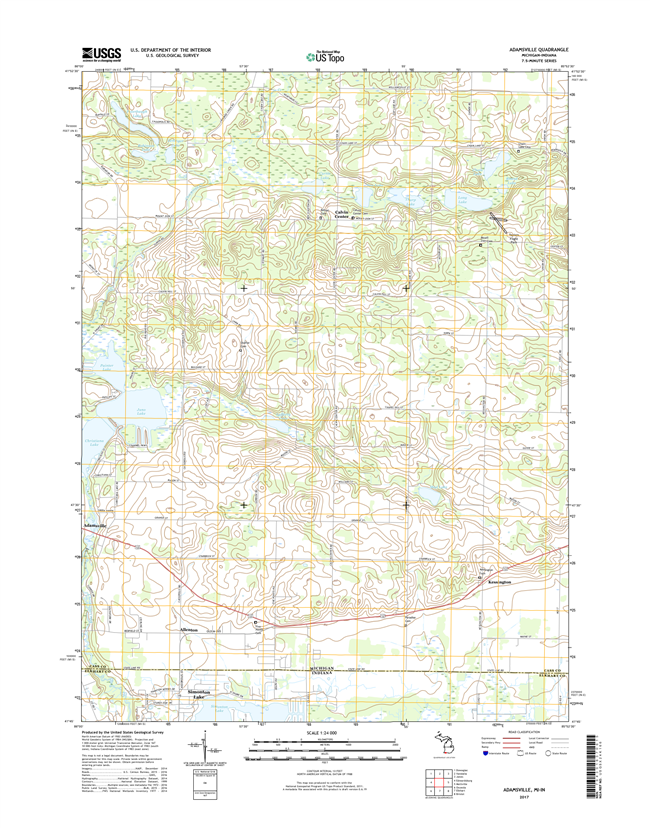 Adamsville Michigan - Indiana - 24k Topo Map