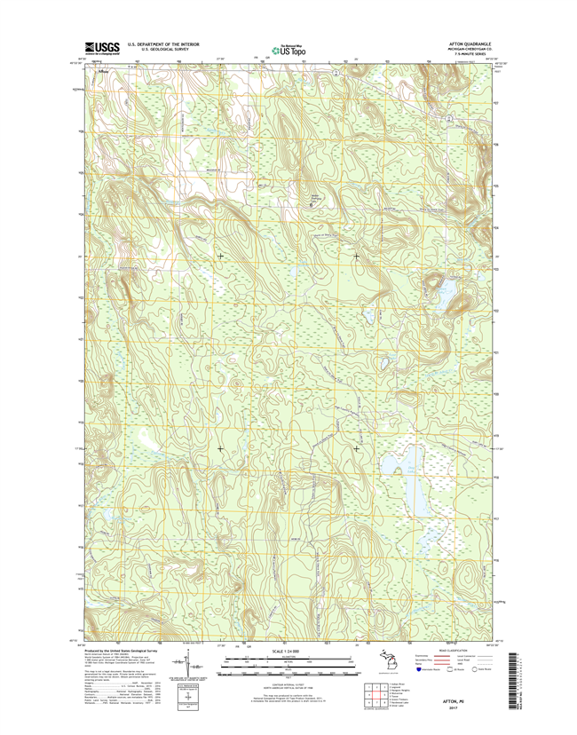 Afton Michigan - 24k Topo Map