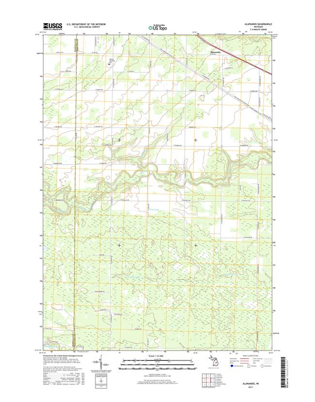 Alamando Michigan - 24k Topo Map