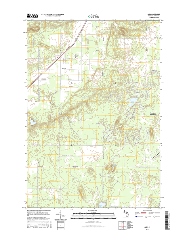 Alba Michigan - 24k Topo Map