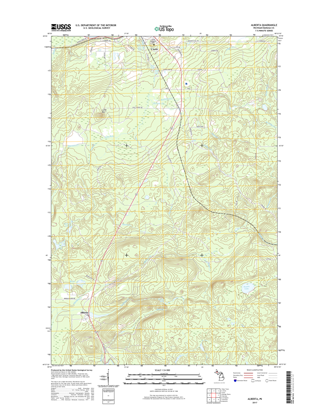 Alberta Michigan - 24k Topo Map
