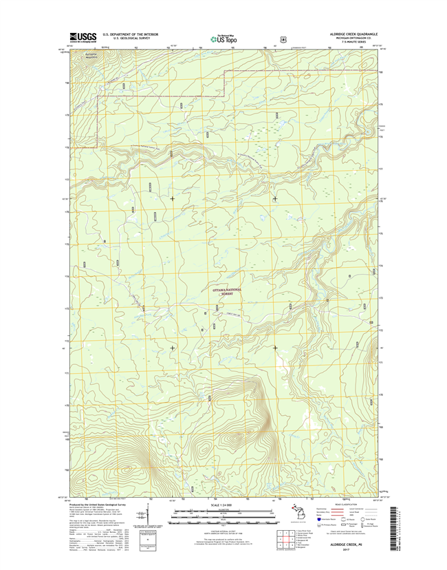 Aldridge Creek Michigan - 24k Topo Map