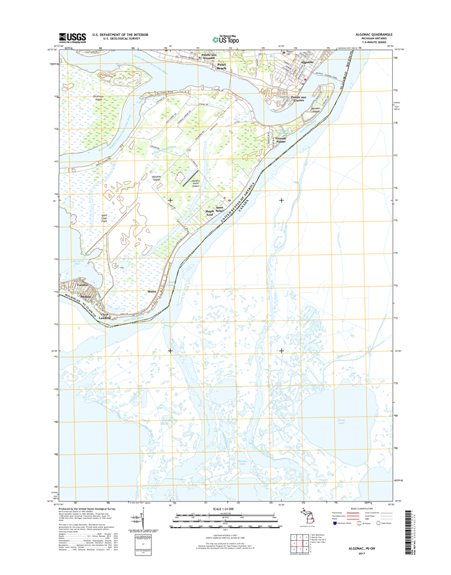 Algonac Michigan - 24k Topo Map