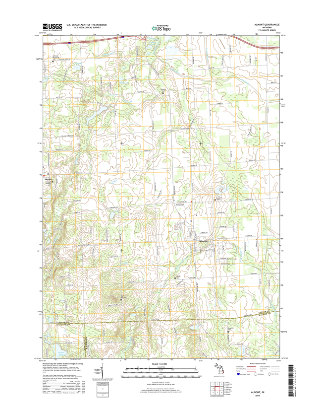 Almont Michigan - 24k Topo Map