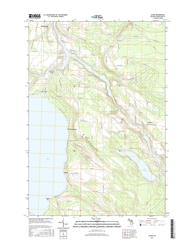 Aloha Michigan - 24k Topo Map