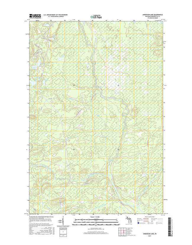 Anderson Lake Michigan - 24k Topo Map