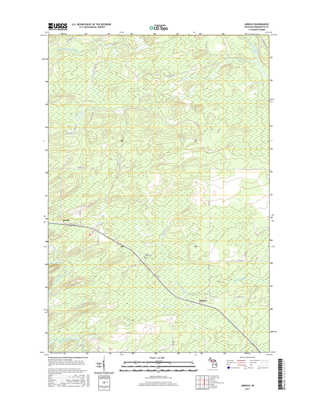 Arnold Michigan - 24k Topo Map