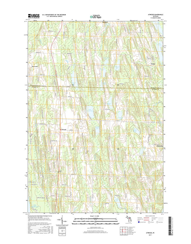 Atwood Michigan - 24k Topo Map