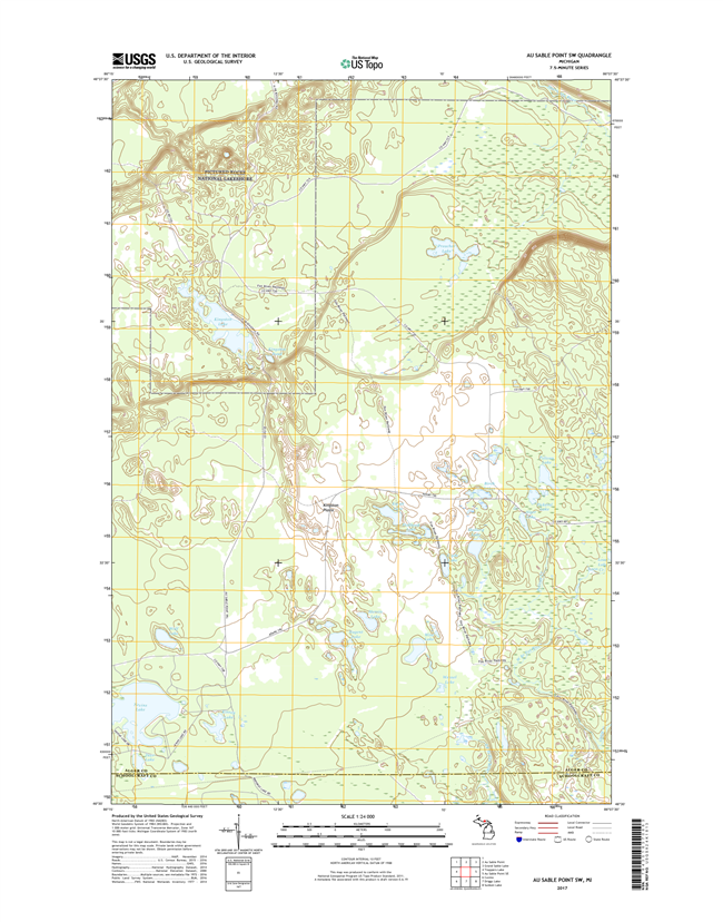 Au Sable Point SW Michigan - 24k Topo Map
