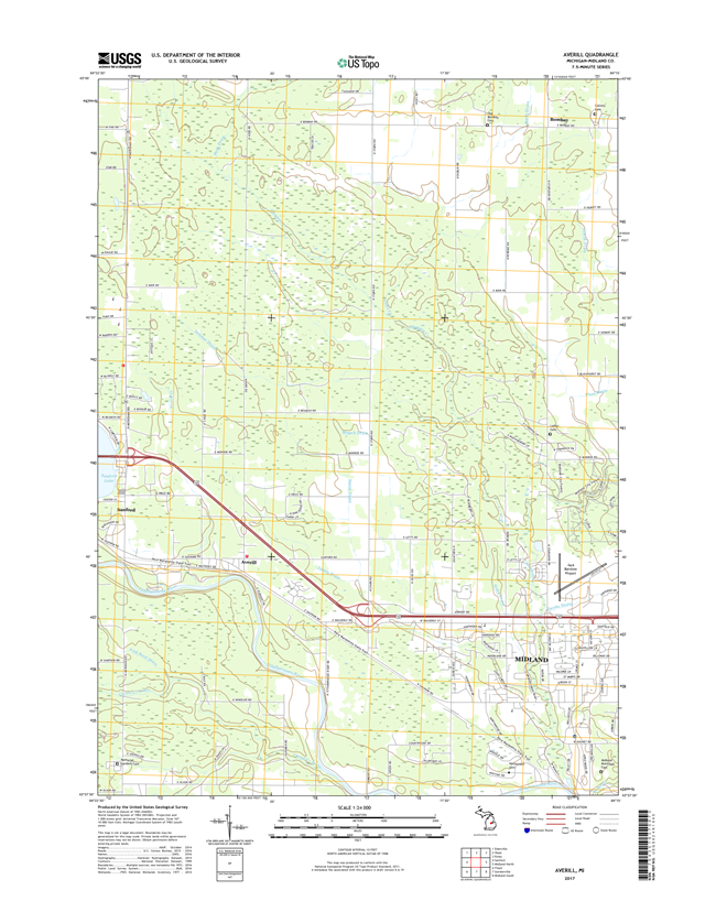 Averill Michigan - 24k Topo Map