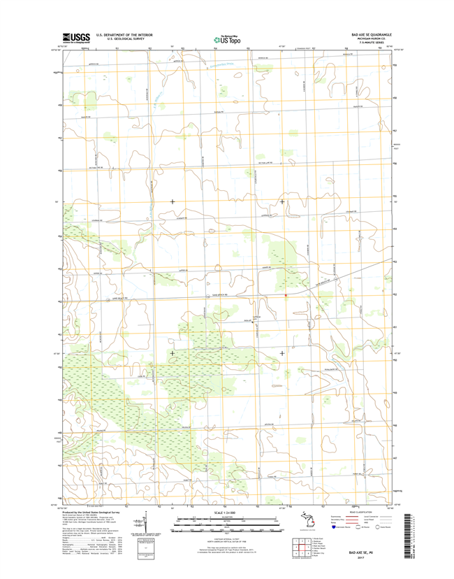 Bad Axe SE Michigan - 24k Topo Map