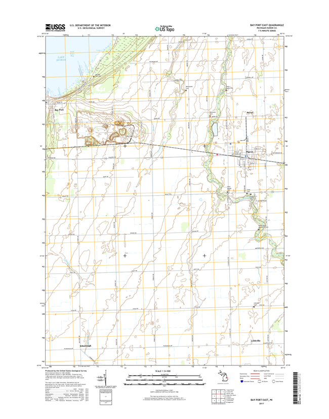 Bay Port East Michigan - 24k Topo Map