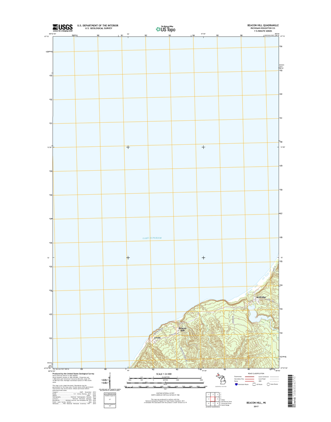 Beacon Hill Michigan - 24k Topo Map