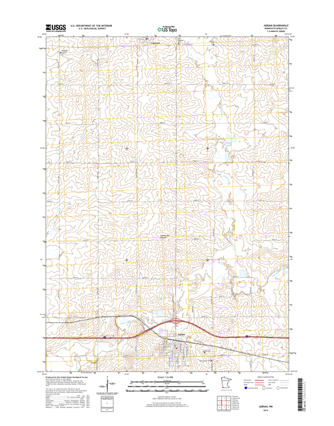Adrian Minnesota - 24k Topo Map