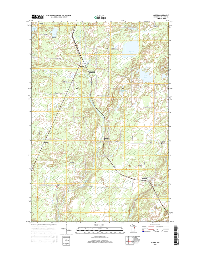 Alborn Minnesota - 24k Topo Map