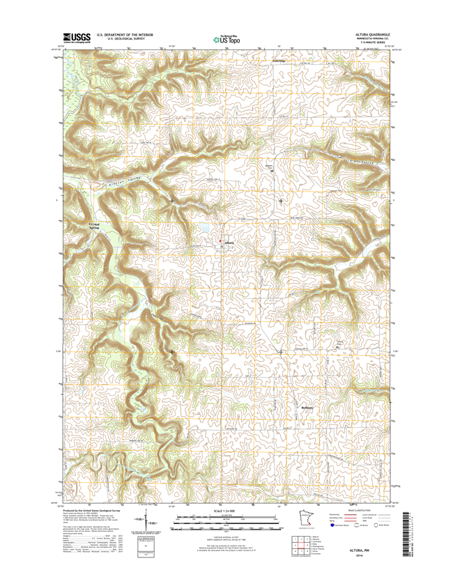 Altura Minnesota - 24k Topo Map