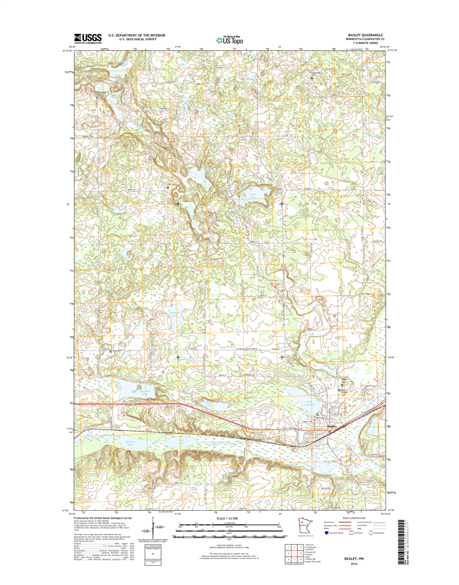 Bagley Minnesota - 24k Topo Map