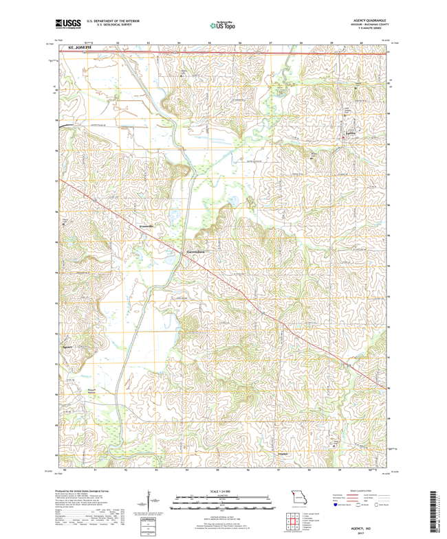 Agency Missouri - 24k Topo Map