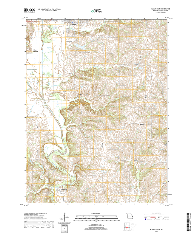 Albany South Missouri - 24k Topo Map