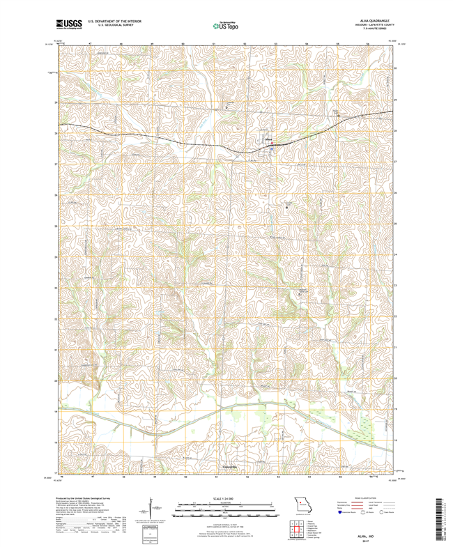Alma Missouri - 24k Topo Map