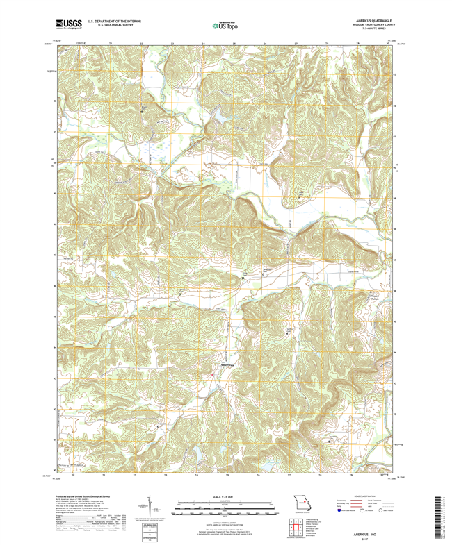 Americus Missouri - 24k Topo Map