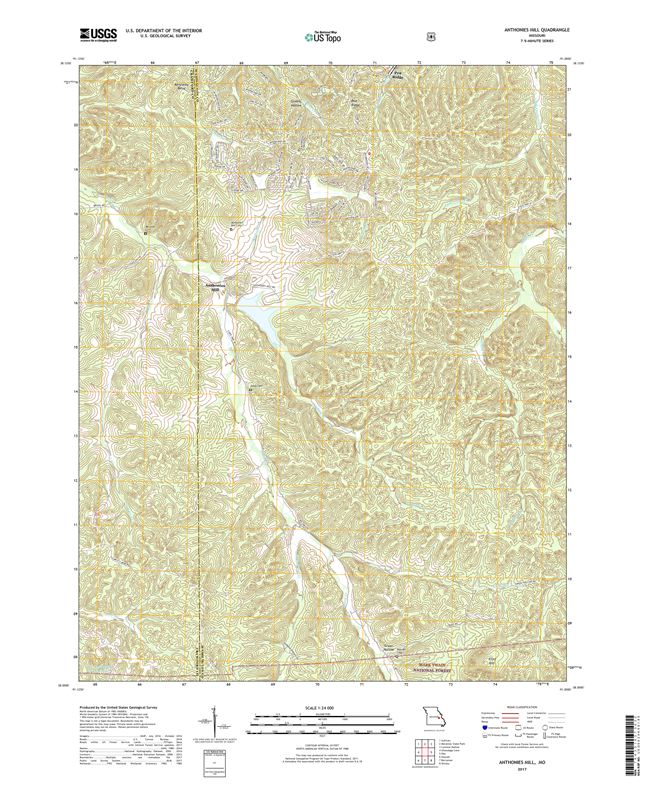Anthonies Mill Missouri - 24k Topo Map