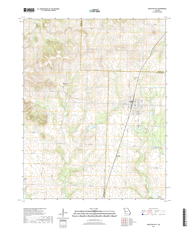 Appleton City Missouri - 24k Topo Map