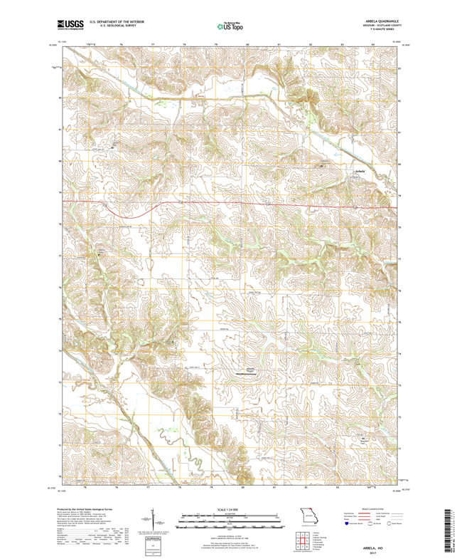 Arbela Missouri - 24k Topo Map