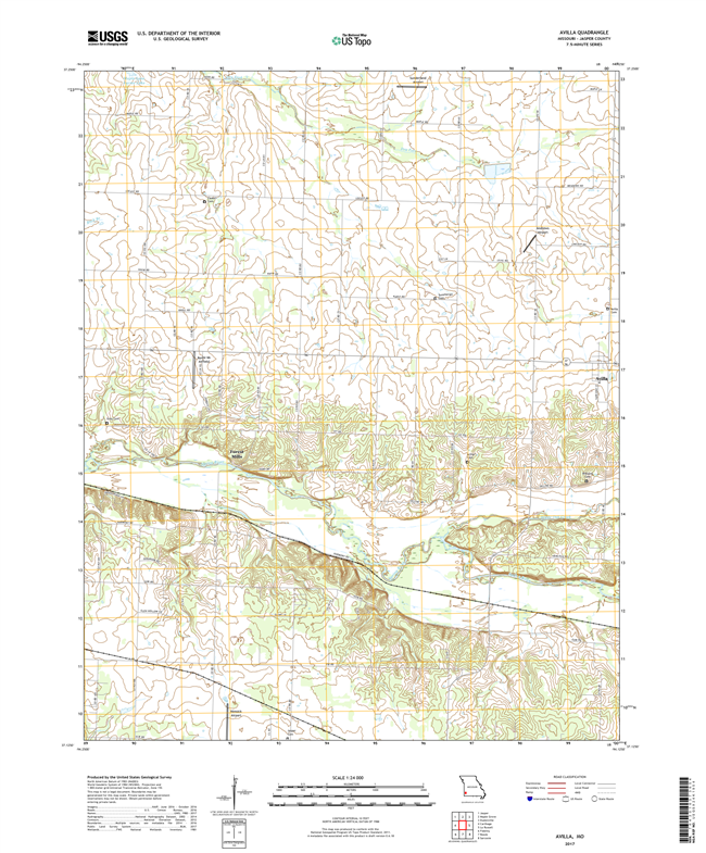 Avilla Missouri - 24k Topo Map