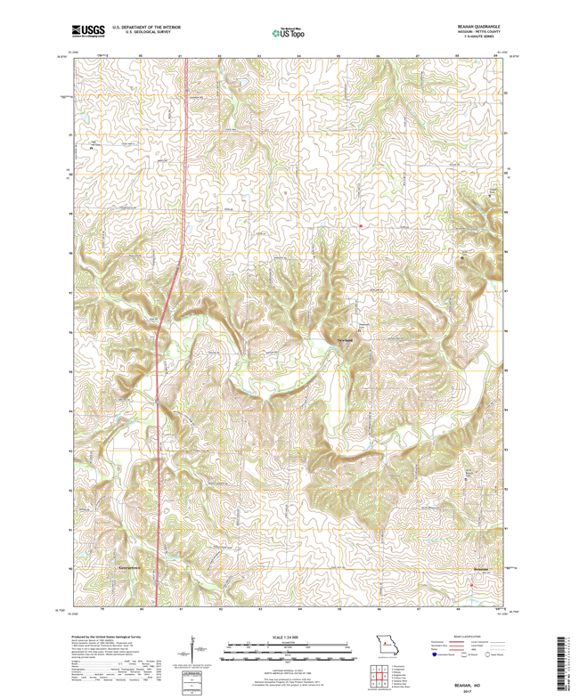 Beaman Missouri - 24k Topo Map