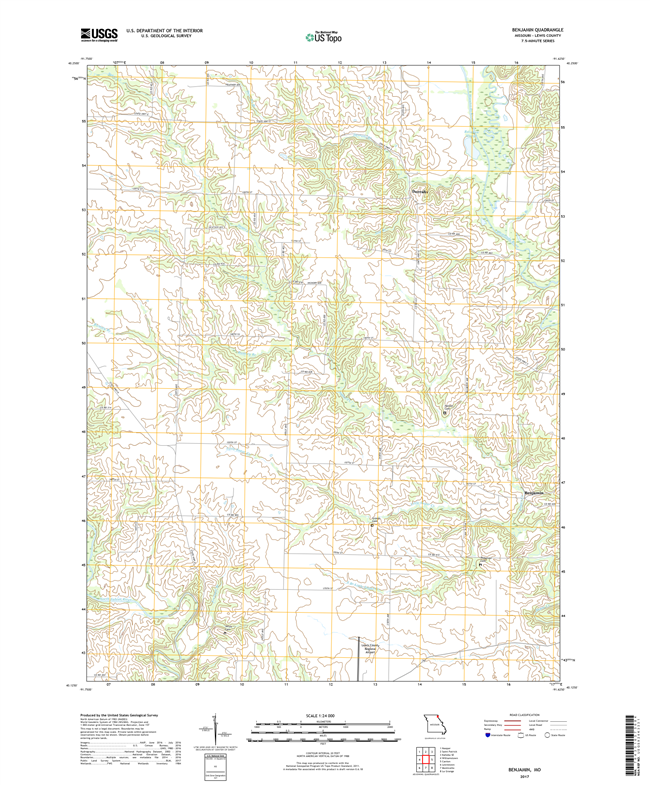 Benjamin Missouri - 24k Topo Map