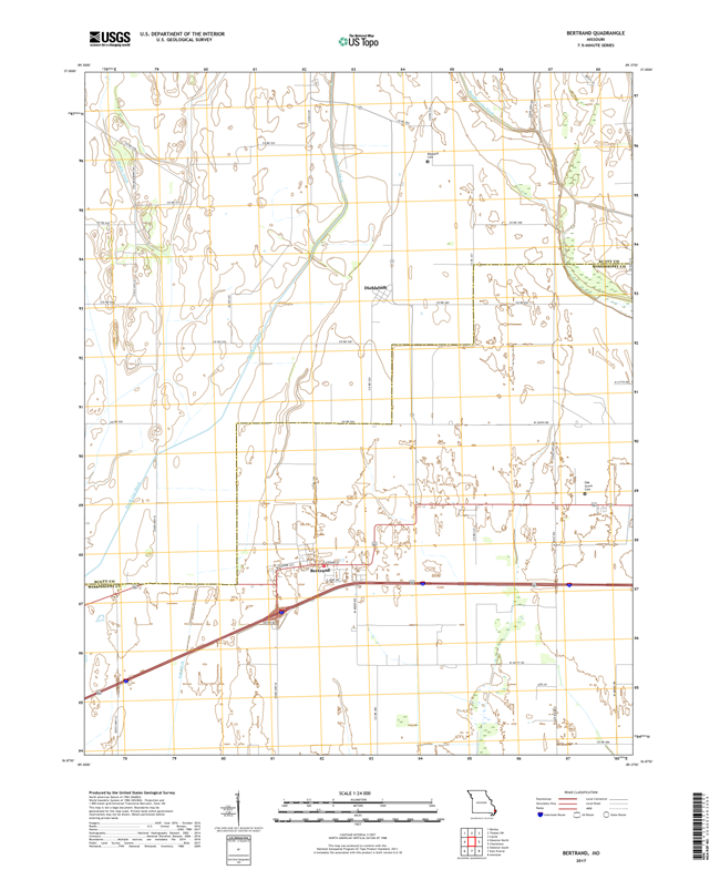 Bertrand Missouri - 24k Topo Map