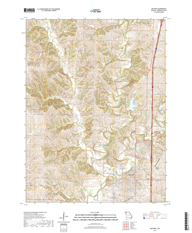 Bethany Missouri - 24k Topo Map