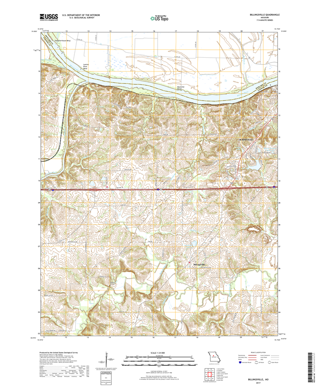 Billingsville Missouri - 24k Topo Map