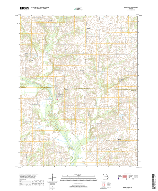 Blairstown Missouri - 24k Topo Map