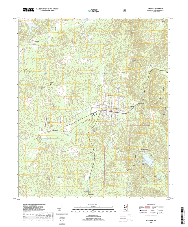 Ackerman Mississippi - 24k Topo Map