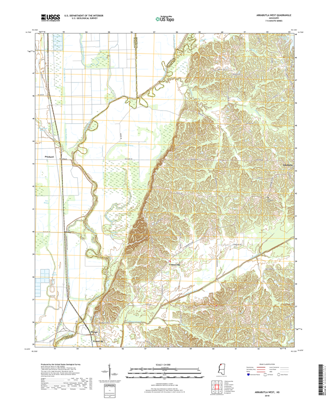 Arkabutla West Mississippi - 24k Topo Map