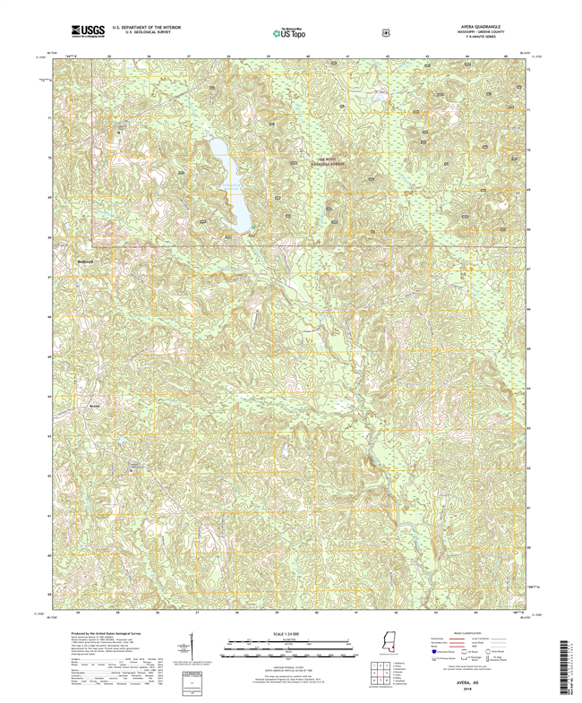 Avera Mississippi - 24k Topo Map