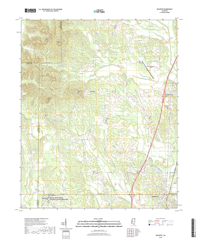 Baldwyn Mississippi - 24k Topo Map