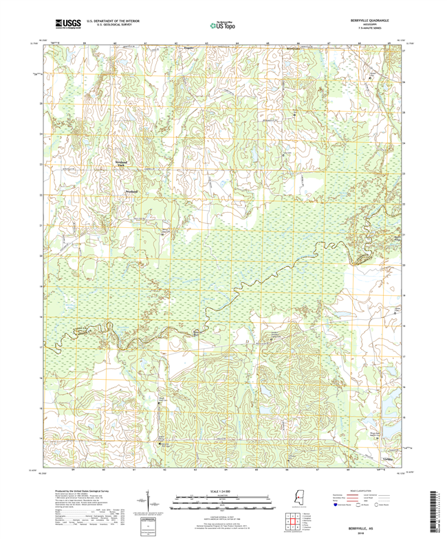 Berryville Mississippi - 24k Topo Map