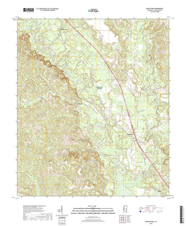 Buckatunna Mississippi - 24k Topo Map